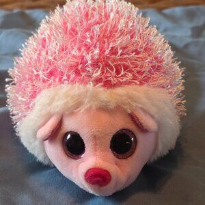 TY Beanie Baby MRS. PRICKLY the Pink Hedgehog 6 inch Stuffed Animal Glitter Eyes